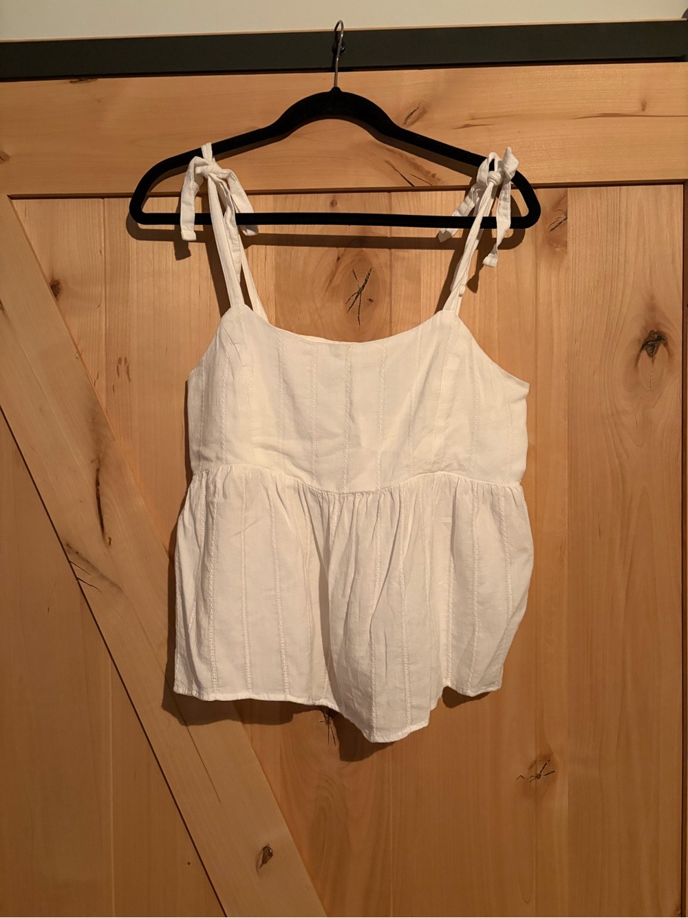 Old Navy White Tie-Shoulder Babydoll Top